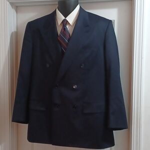 Bijan Men's Double-Breasted Blazer in Navy